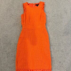 00 orange tweed JCrew dress- preowned in excellent condition